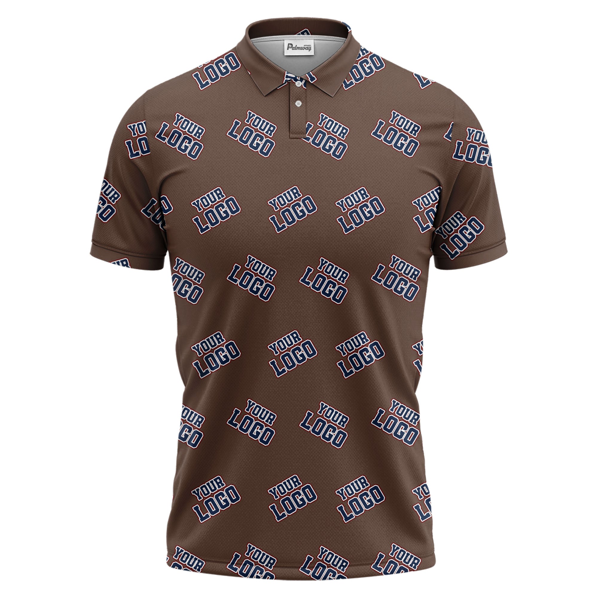 repeating custom logo illustration polo shirt for personalized hawaiian style