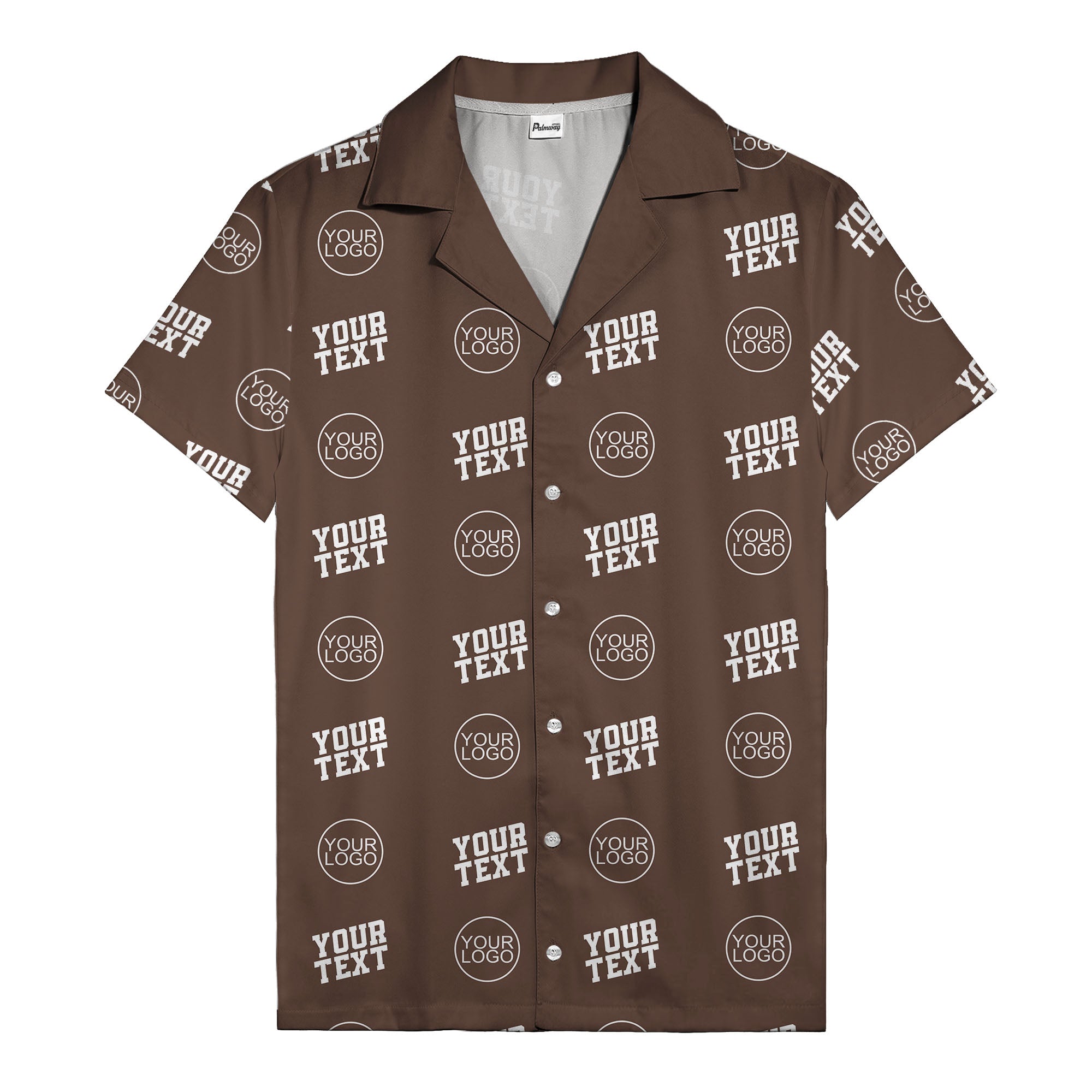 custom logo & text repeat pattern personalized hawaiian shirt