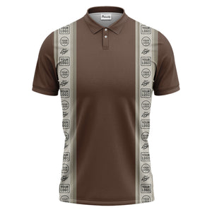 custom logo vertical stripe polo shirt for men - professional branding