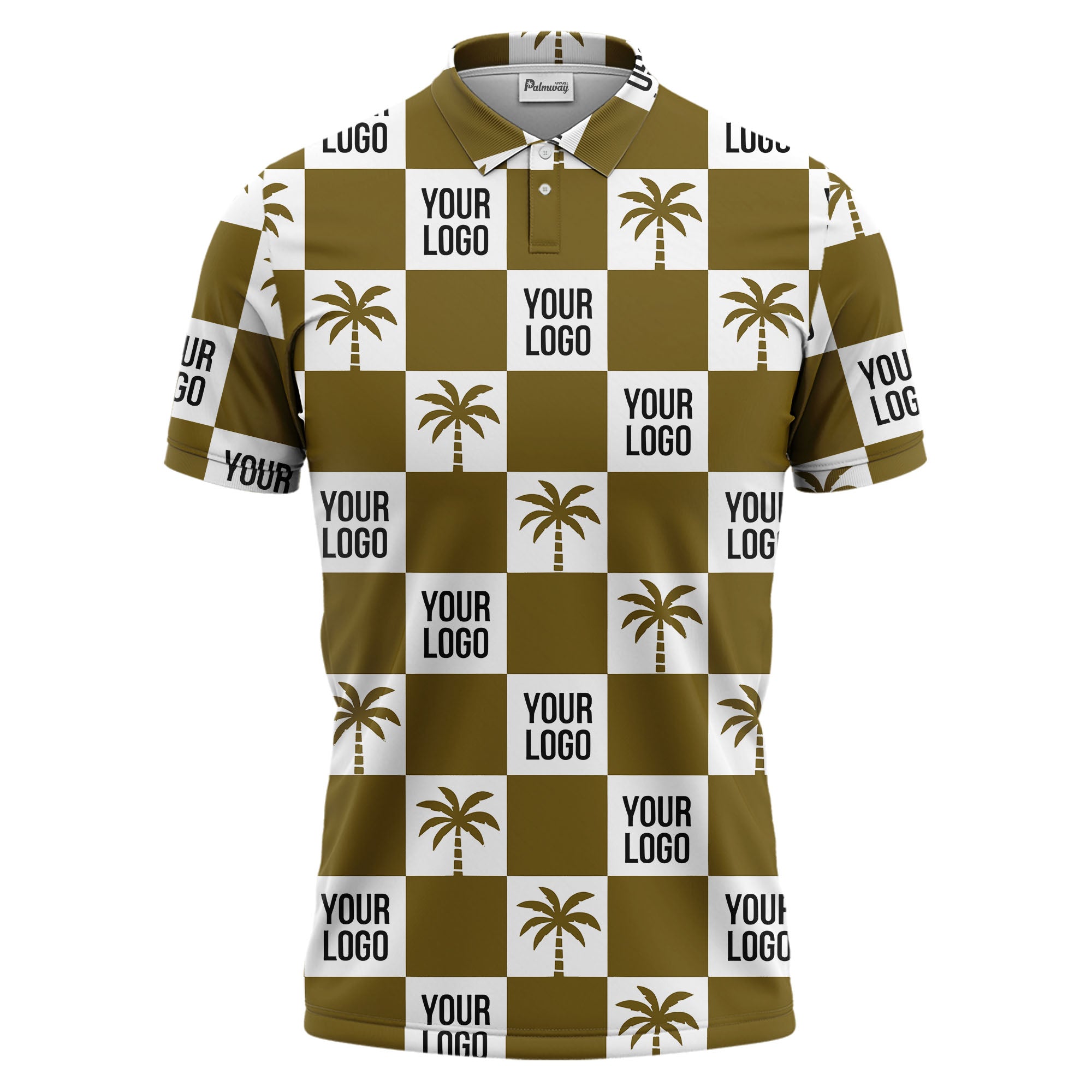checkered palm tree polo shirt custom polo shirt