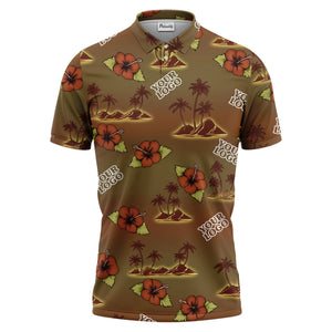 tropical island hibiscus polo shirt custom polo shirt
