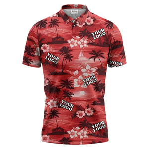 purple tropical sunset polo custom polo shirt