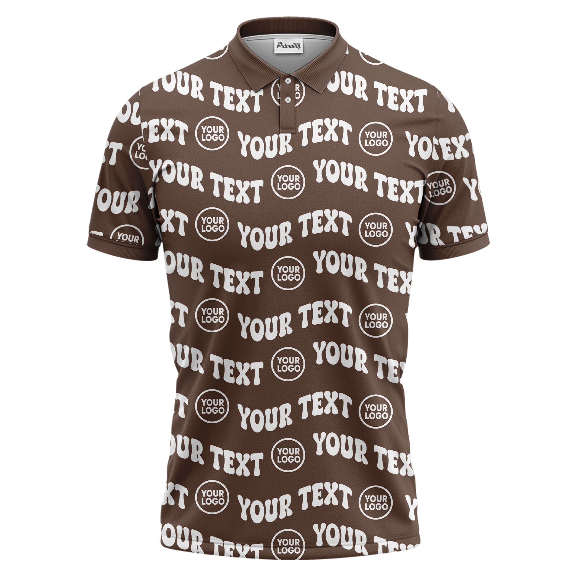 custom name & logo repeat black polo shirt