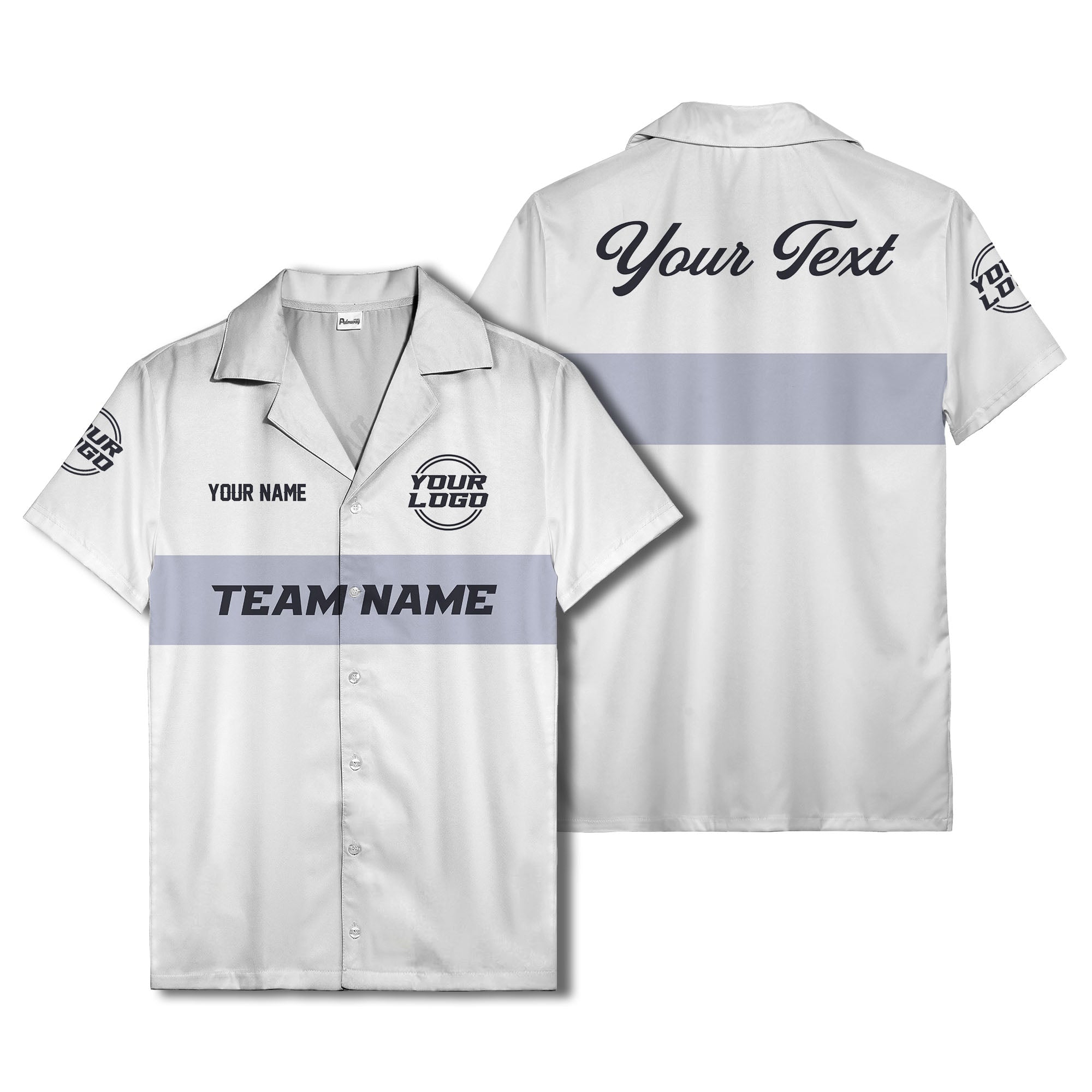 custom team logo & name bowling hawaiian shirt