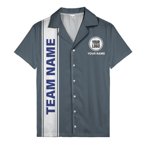 custom team logo striped black hawaiian shirt for spirit days