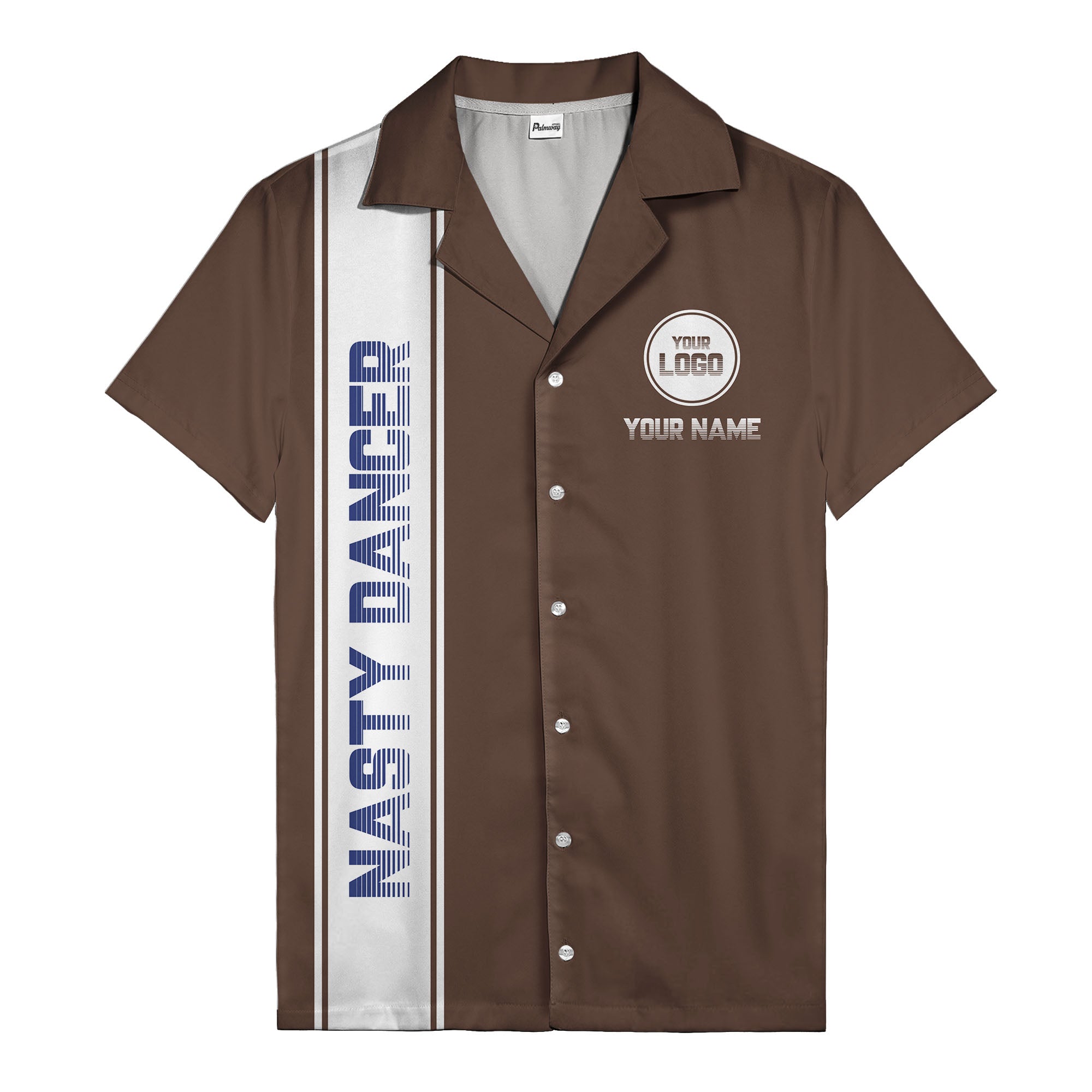 custom team logo striped black hawaiian shirt for spirit days