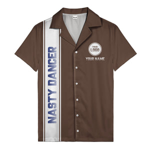custom team logo striped black hawaiian shirt for spirit days
