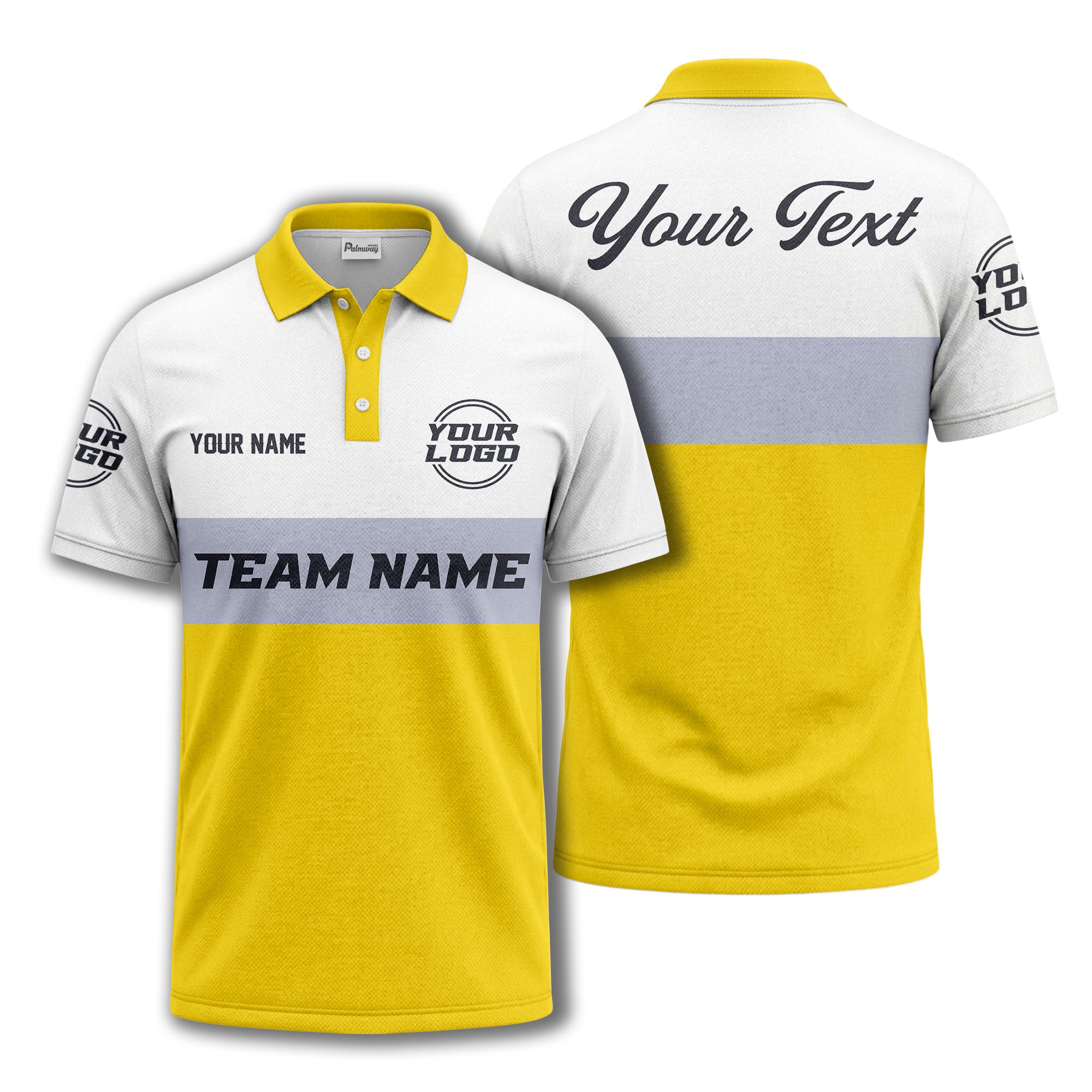 custom team name logo horizontal stripe polo shirt for men