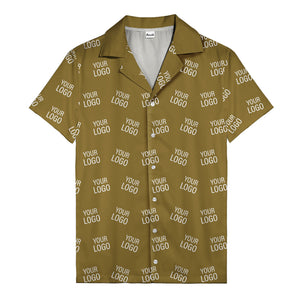 customizable repeat logo monochrome black hawaiian shirt for men