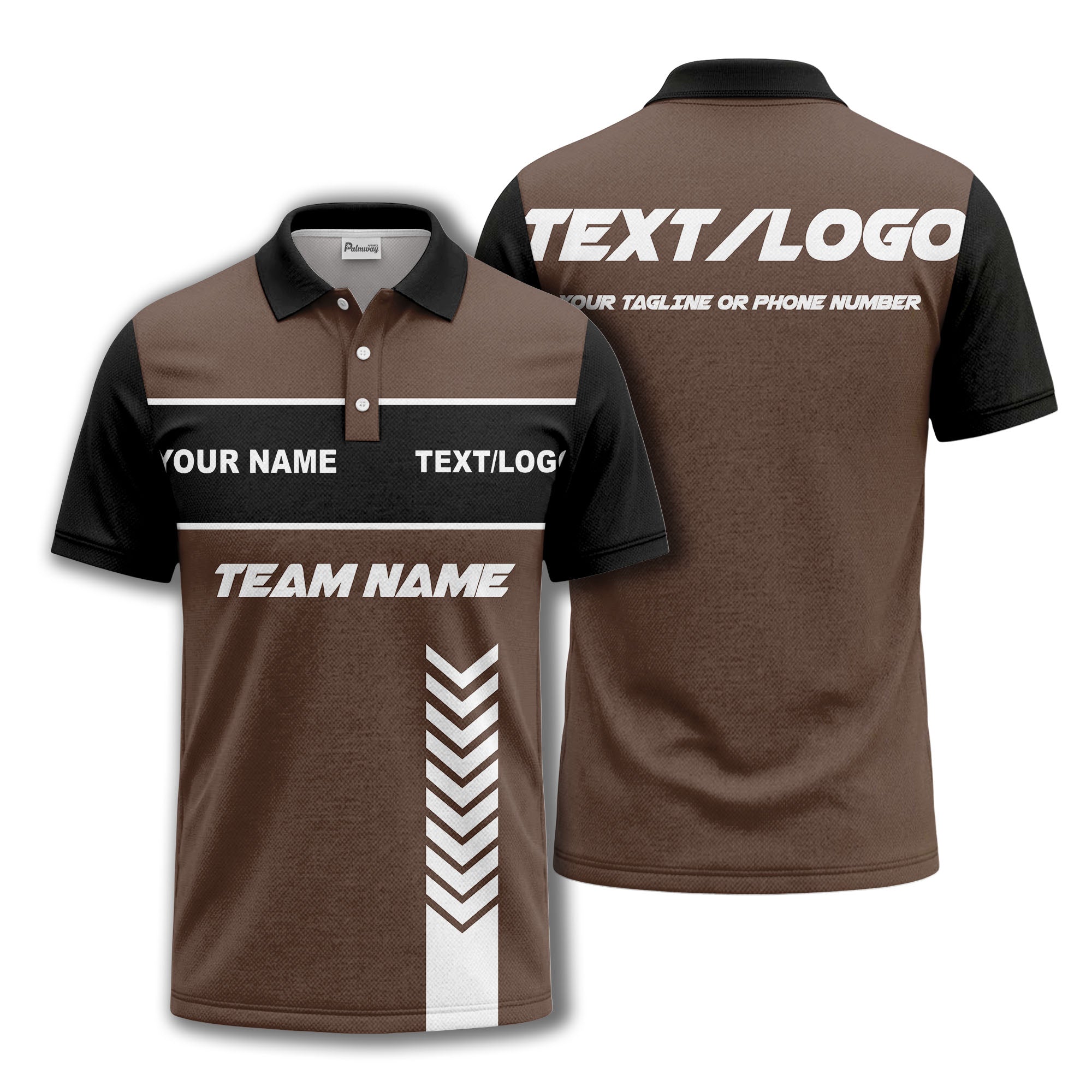 customizable team name chevron stripe polo shirt for men