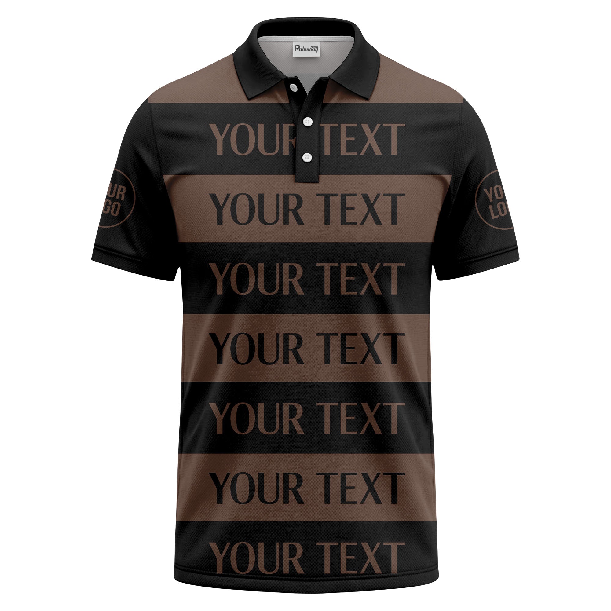 customizable text on bold horizontal stripes polo shirt