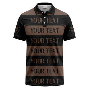 customizable text on bold horizontal stripes polo shirt