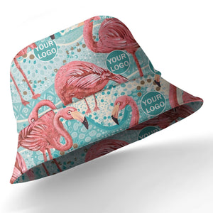 flamingo watercolor paradise pink birds teal circles hawaiian shirt