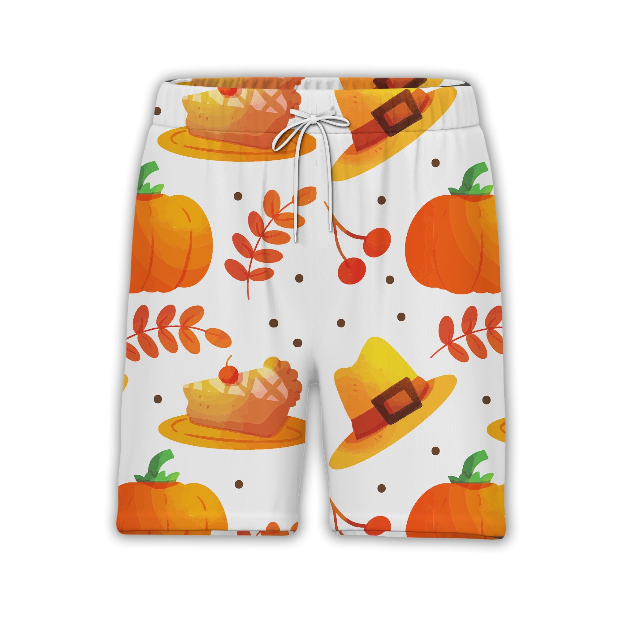 Happy Thanksgiving Day Hawaiian Shirt with Pumpkins and Cherry Pie Slices