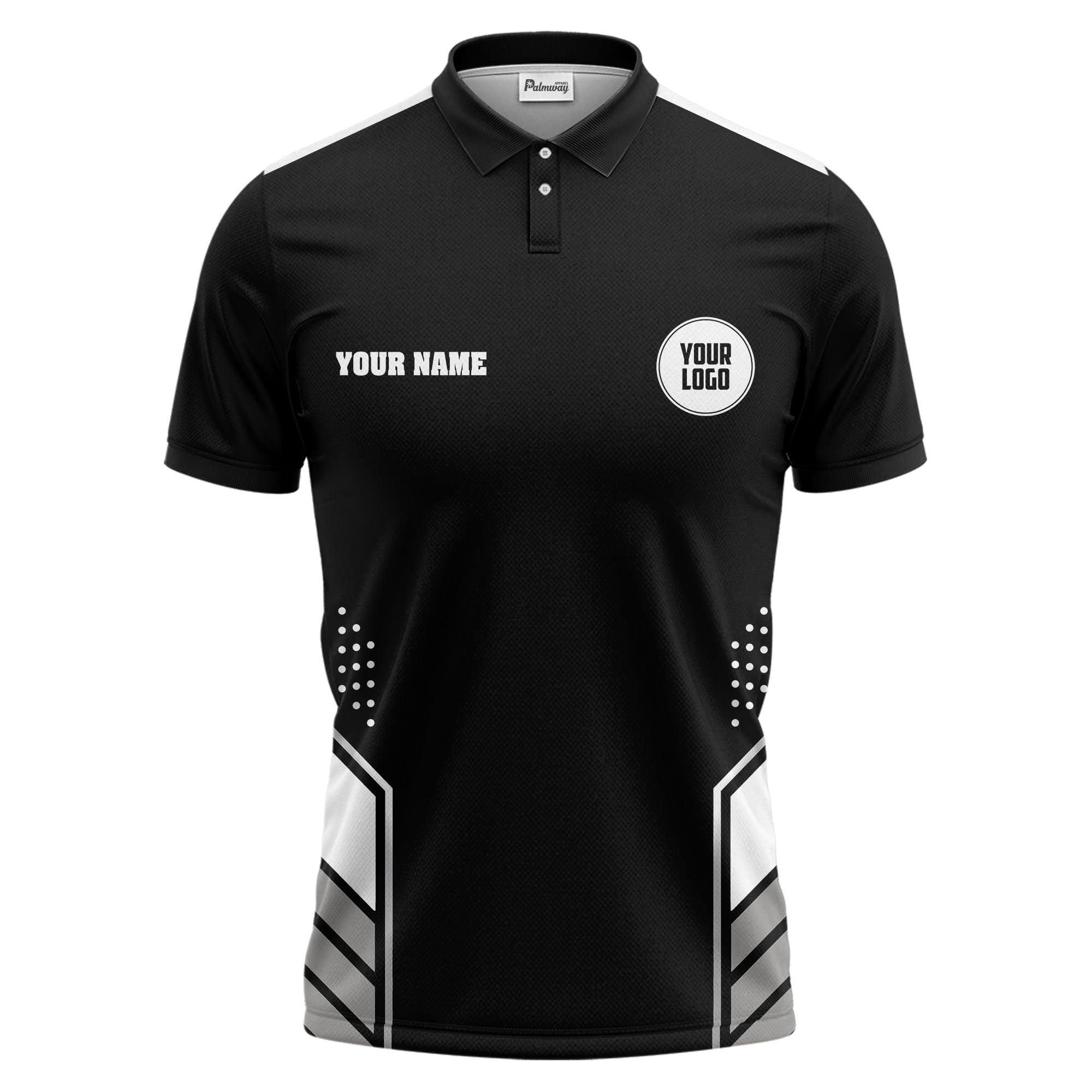 hexagon dots geometric athletic polo shirt for modern sport style