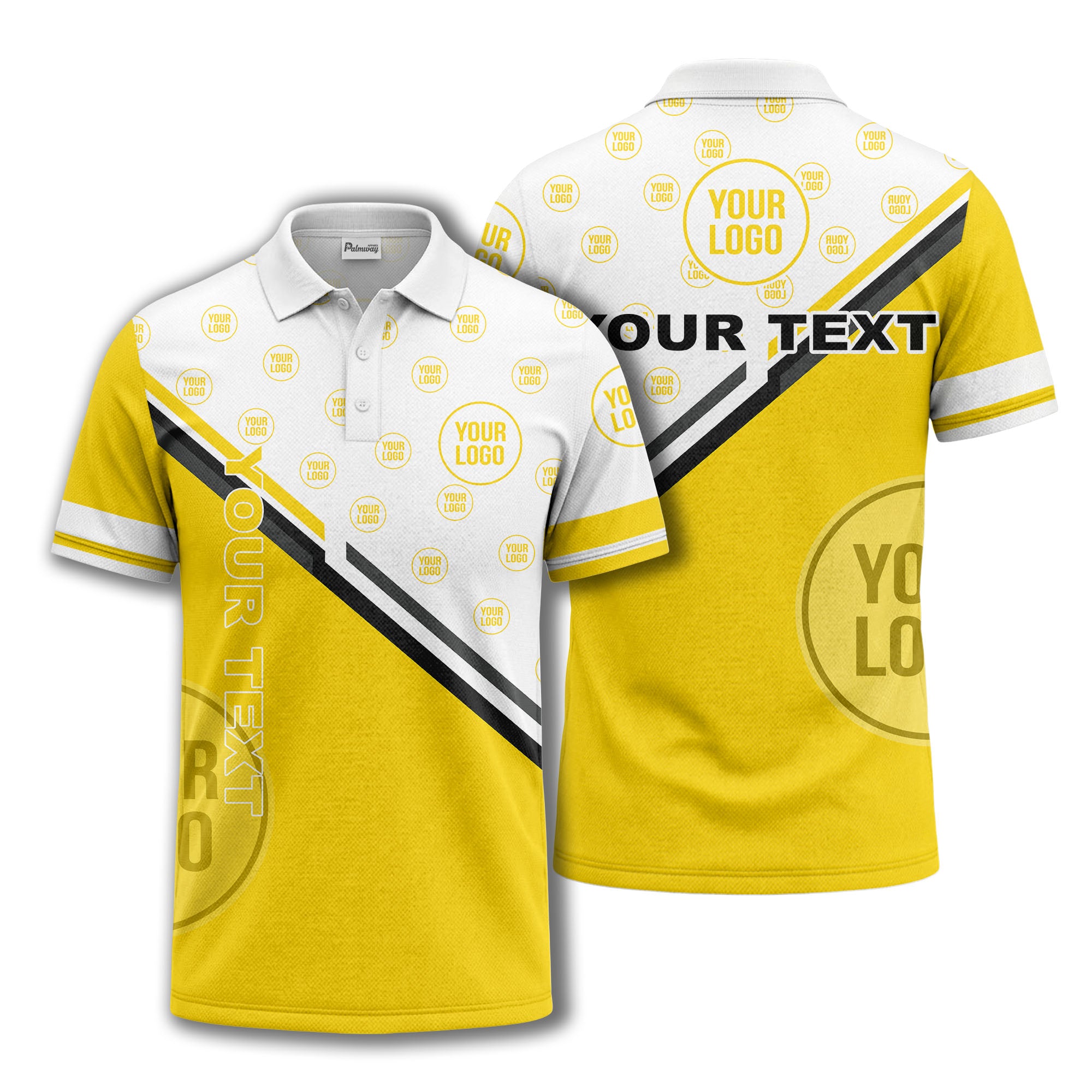 logo repeat diagonal stripe customizable polo shirt for teams