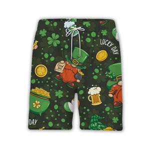 Lucky St Patricks Day Hawaiian Shirt with Pot of Gold and Rainbow