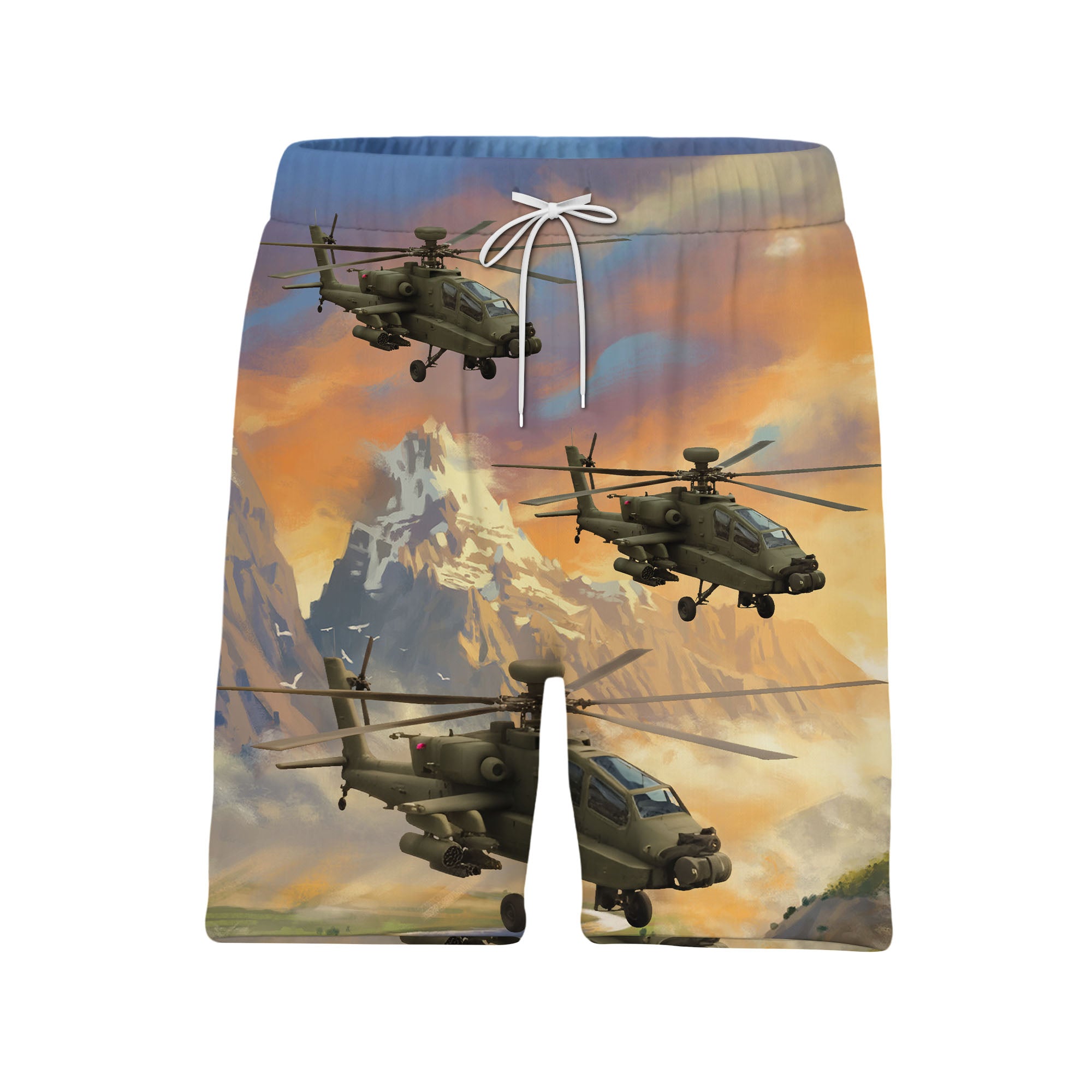 Military Helicopter Scenic Mountain Hawaiian Shirt – Adventure & Landscape