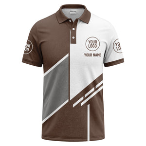 modern diagonal stripe custom logo men's golf polo shirt