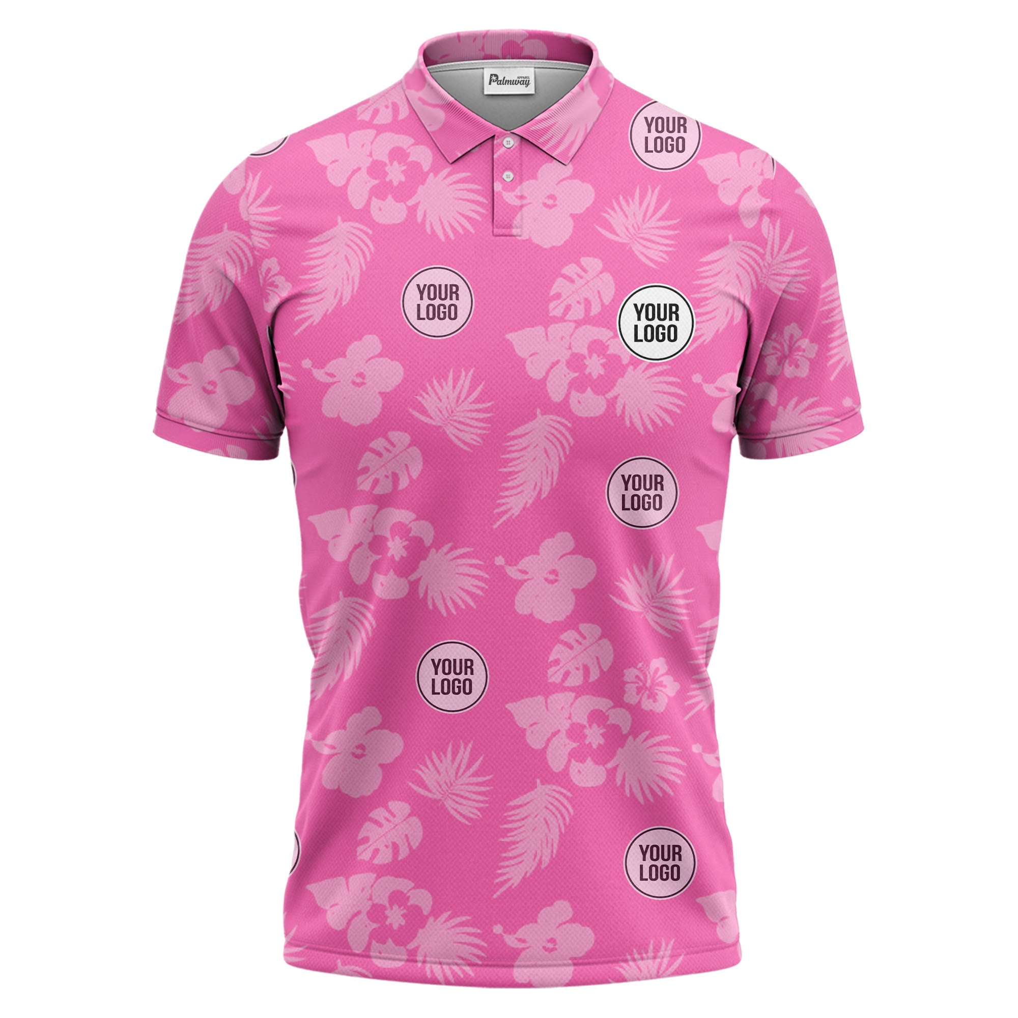 illustrated monochrome tropical flowers and leaves polo shirt for men