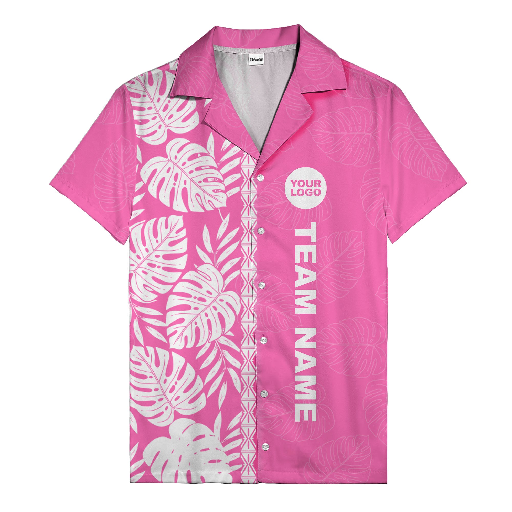 monstera leaf repeat black white graphic hawaiian shirt for men