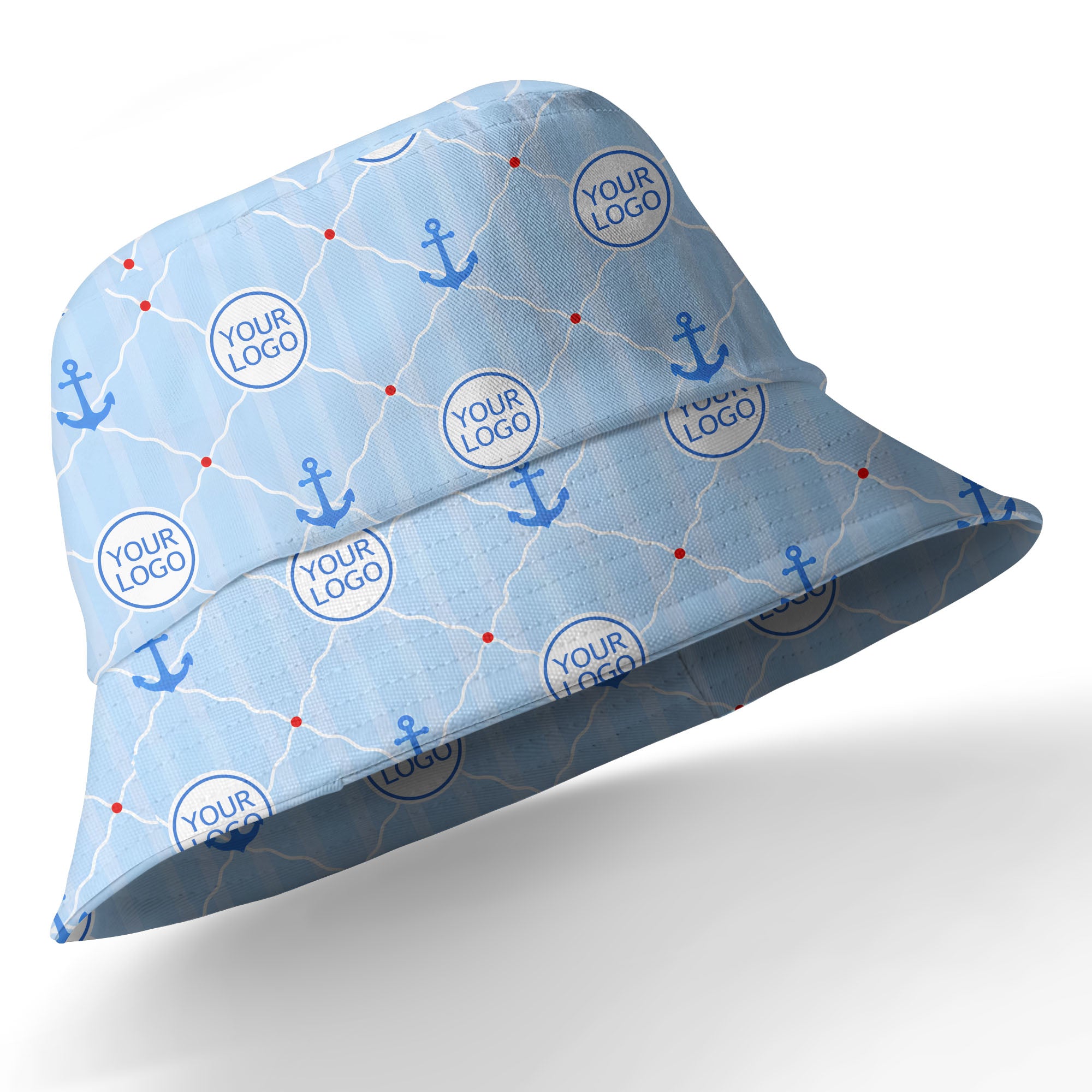 nautical anchors & custom logo circles light blue hawaiian shirt