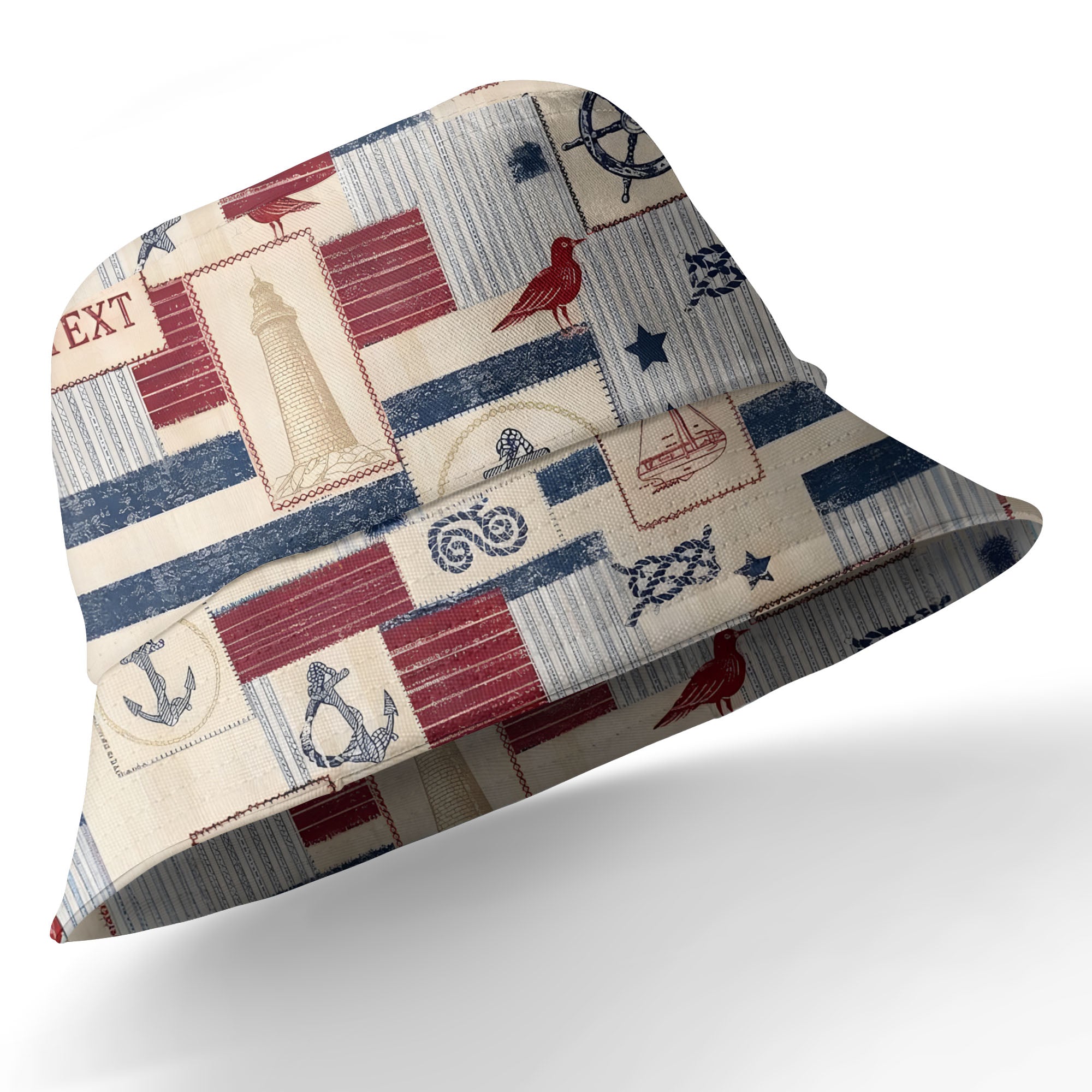 nautical anchors sailboats lighthouses patchwork hawaiian shirt
