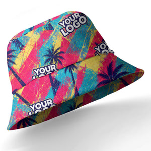 neon palm trees & custom logo electric aloha hawaiian shirt