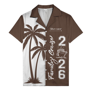 palm tree cruise ship family vacation graphic hawaiian shirt