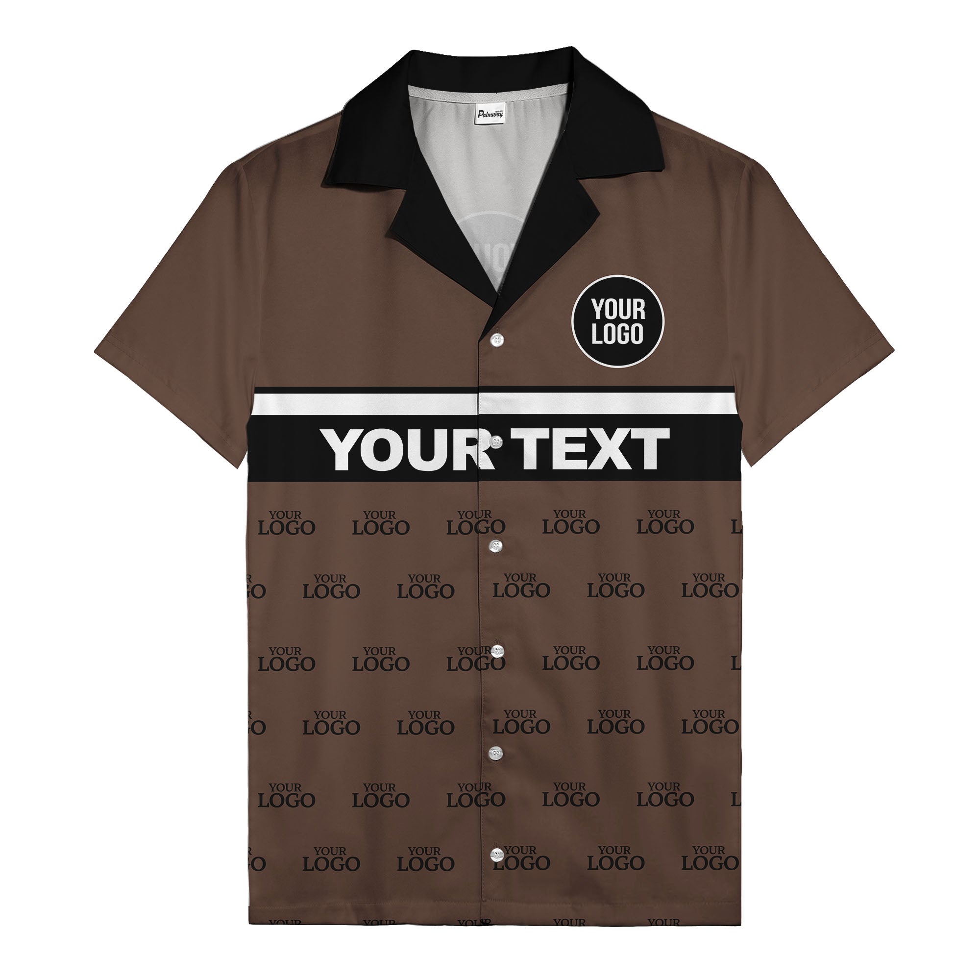 personalized logo & text striped hawaiian shirt for teams