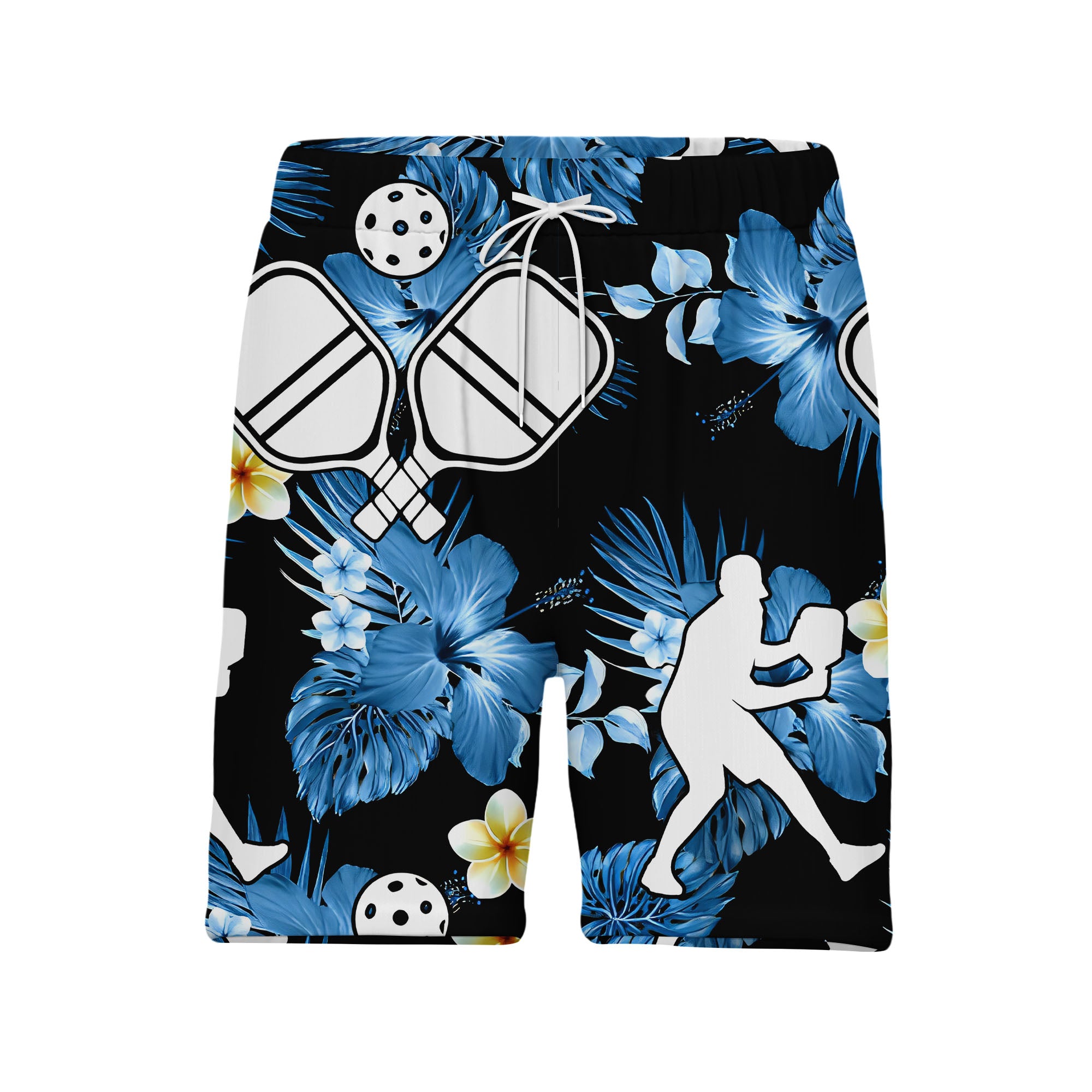 Pickleball Hibiscus Hawaiian Shirt - Tropical Floral Paddles Players Beach Sport