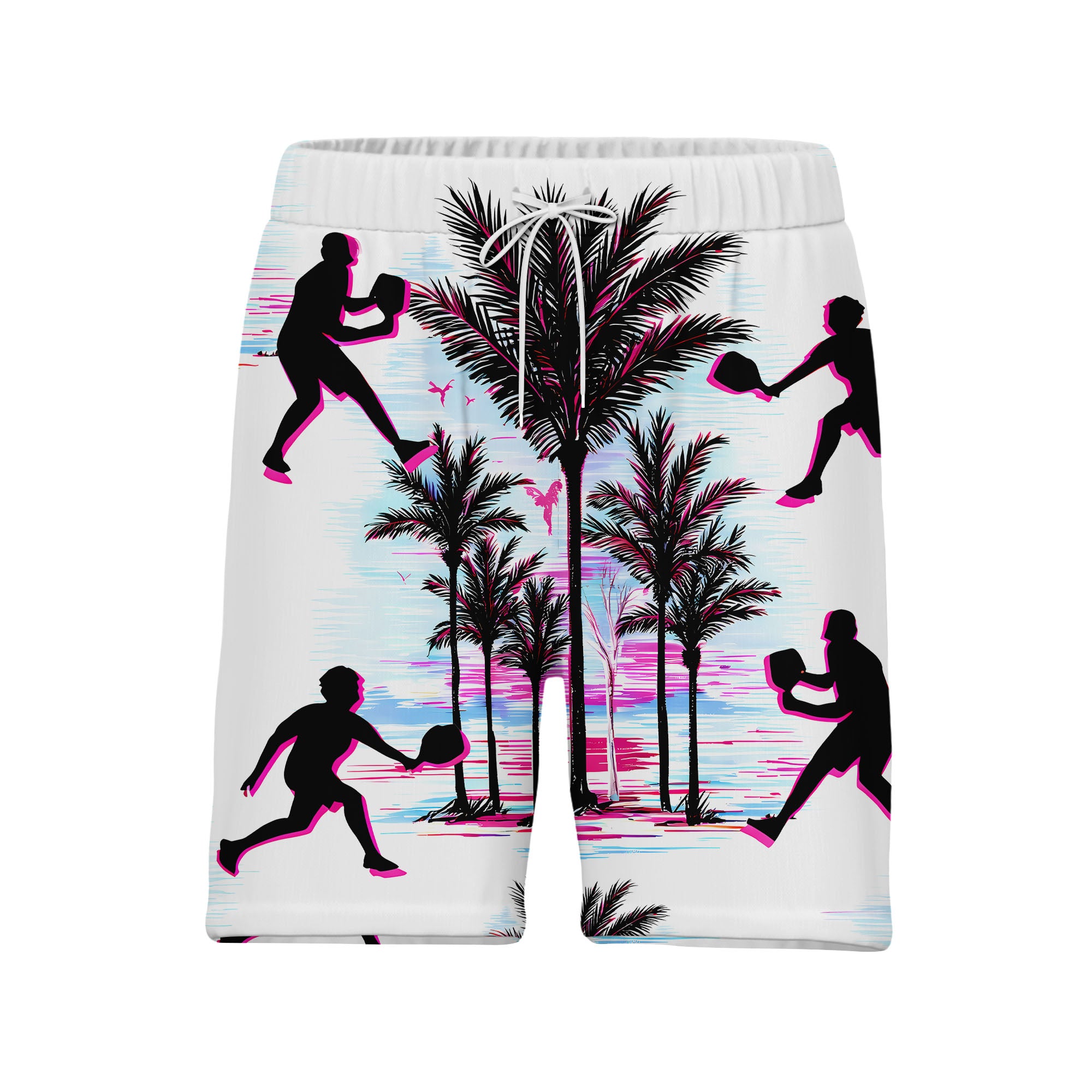 Pickleball Tropical Hawaiian Shirt - Players Palm Trees Birds Retro Beach Style