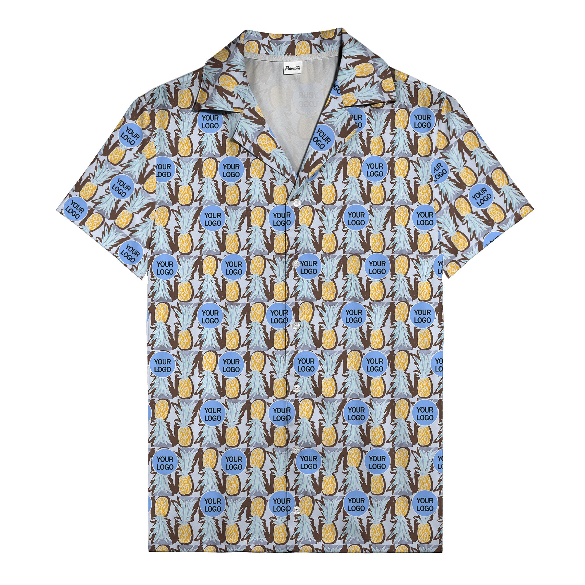 pineapple repeat & custom logo aloha hawaiian shirt