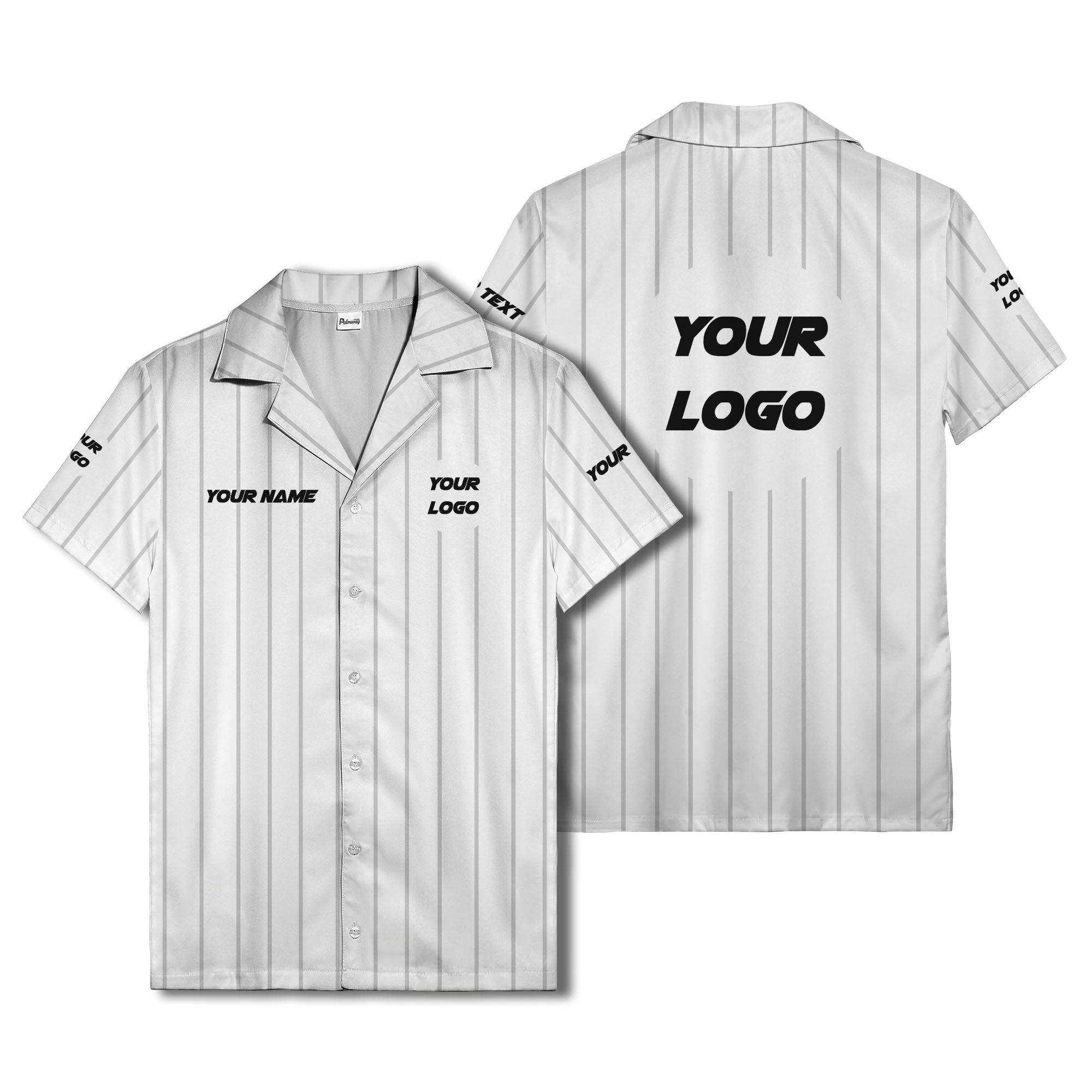 pinstripe baseball jersey hawaiian shirt with custom name & number