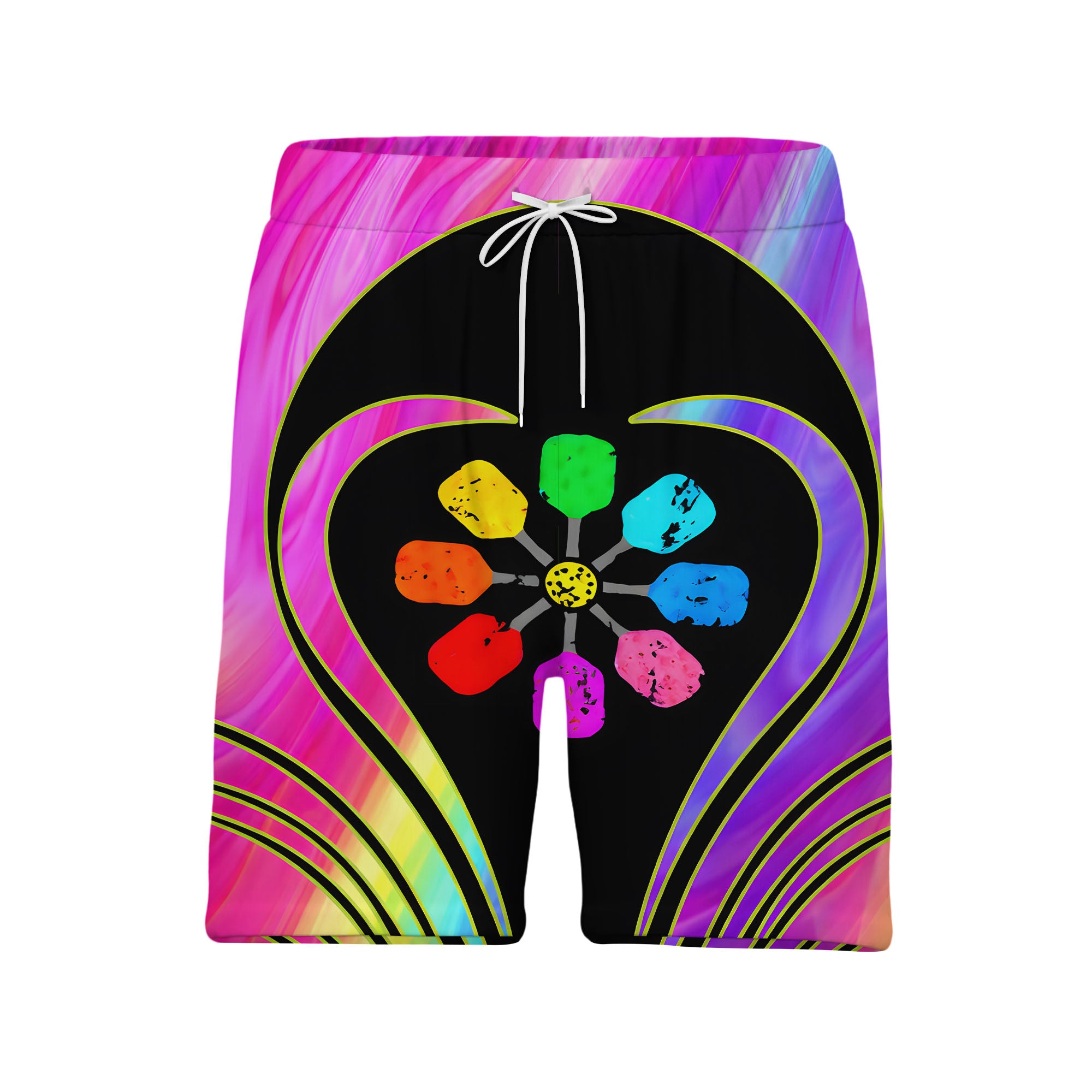 Rainbow Bowling Hawaiian Shirt - Colorful Abstract Swirl Pins Vibrant Sport Tee