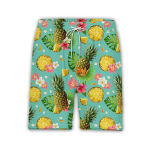 Realistic Pineapple Hawaiian Shirt with Bird of Paradise on Teal