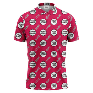 repeating geometric circle logo graphic polo shirt - custom branding available