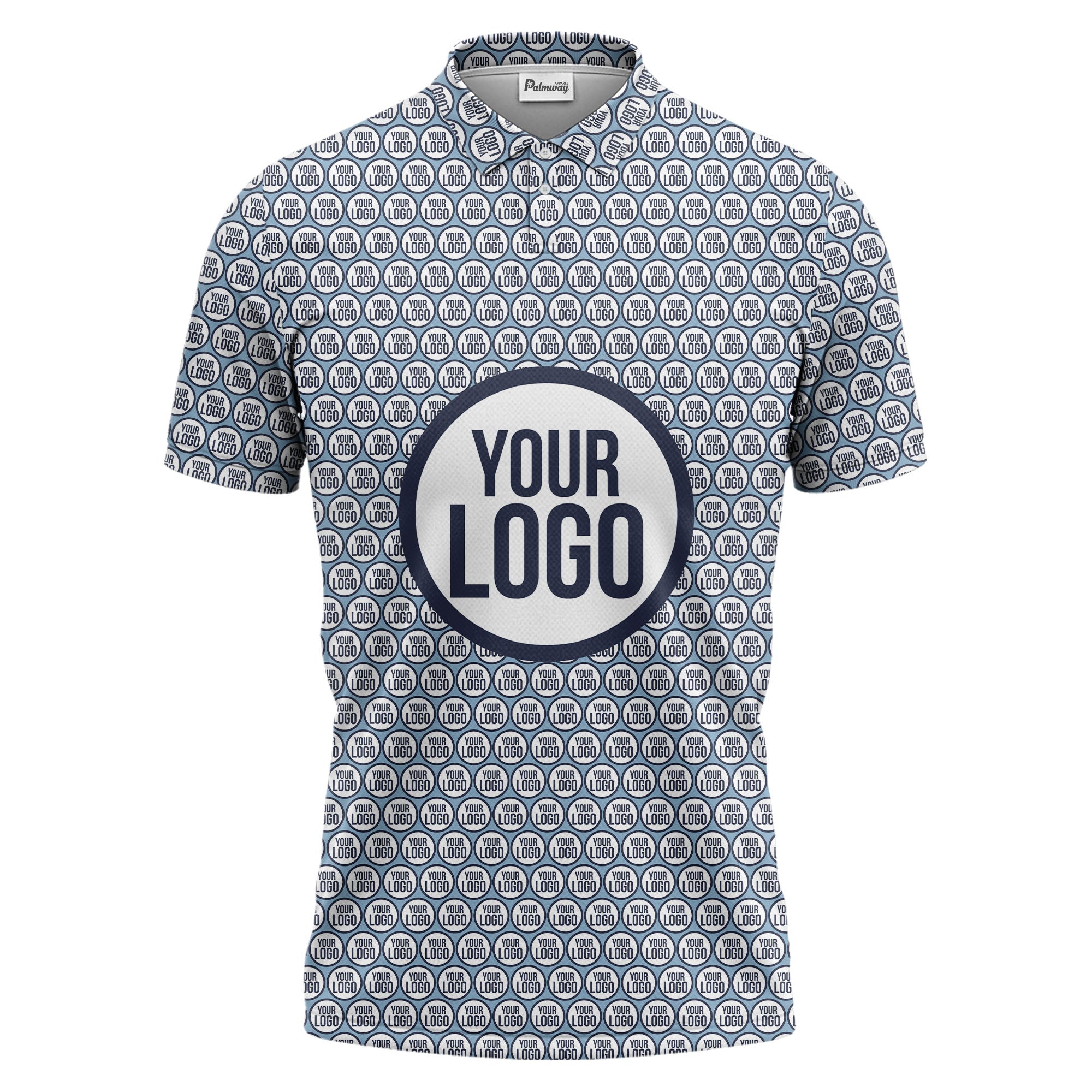 Repeating Personalized Logo Polo Shirt With Custom Text & Illustrated Icons