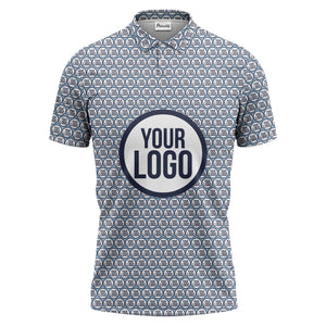Repeating Personalized Logo Polo Shirt With Custom Text & Illustrated Icons