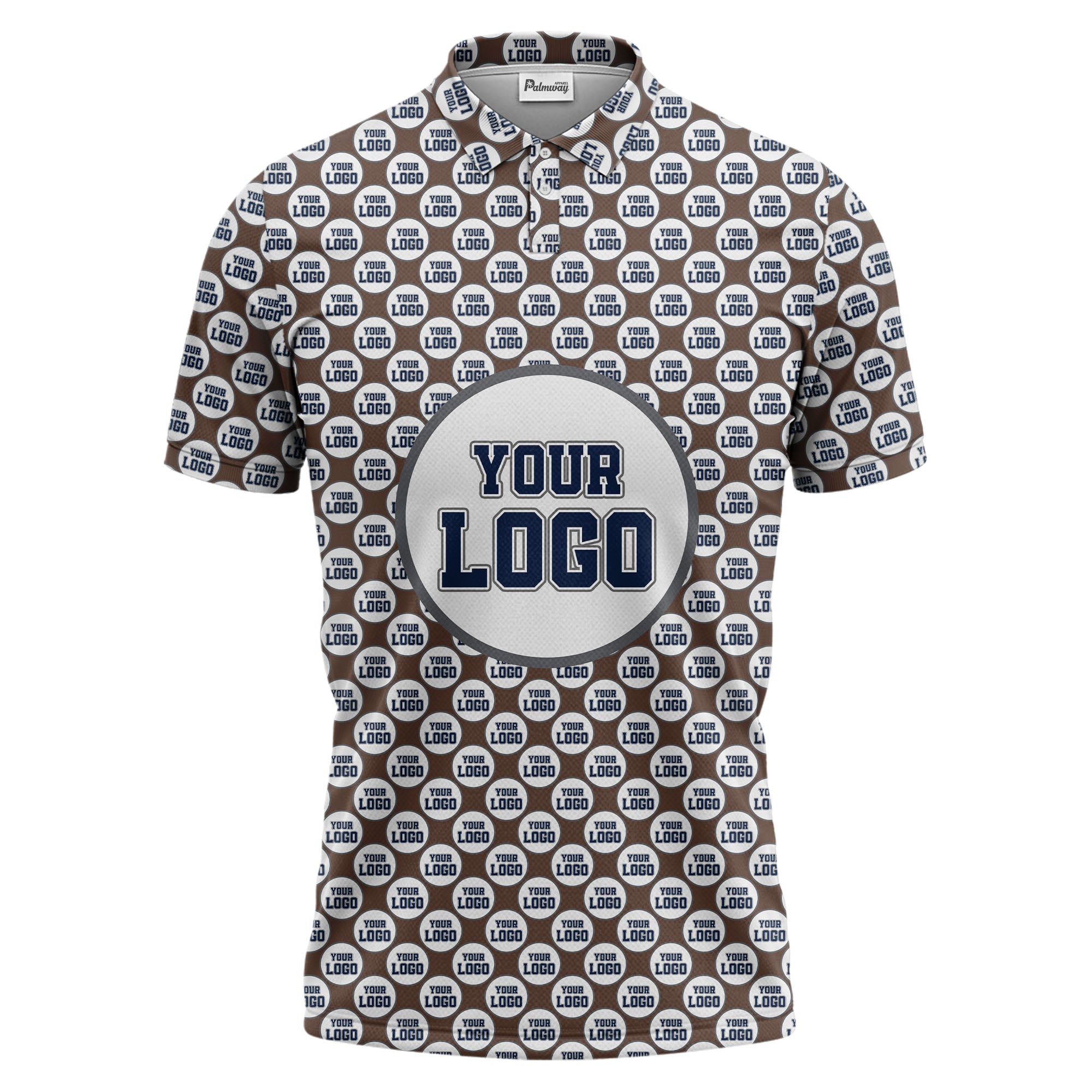 Repeating Personalized Logo Polo Shirt With Custom Text & Illustrated Icons