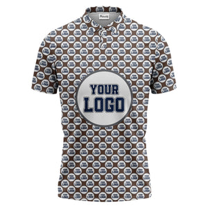 Repeating Personalized Logo Polo Shirt With Custom Text & Illustrated Icons