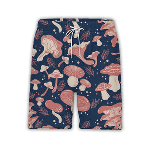 Retro Folk Art Botanical Mushroom Hawaiian Shirt with Berries