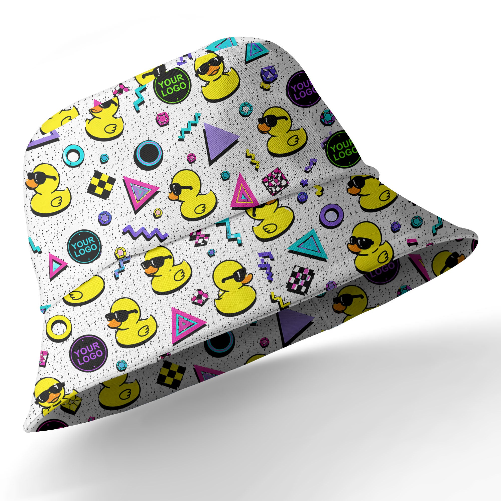 retro rubber ducks & geometric 80s blocks hawaiian shirt