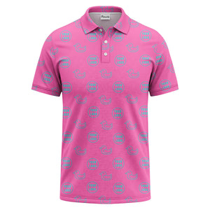 rubber duck & custom logo circle pattern polo shirt for men