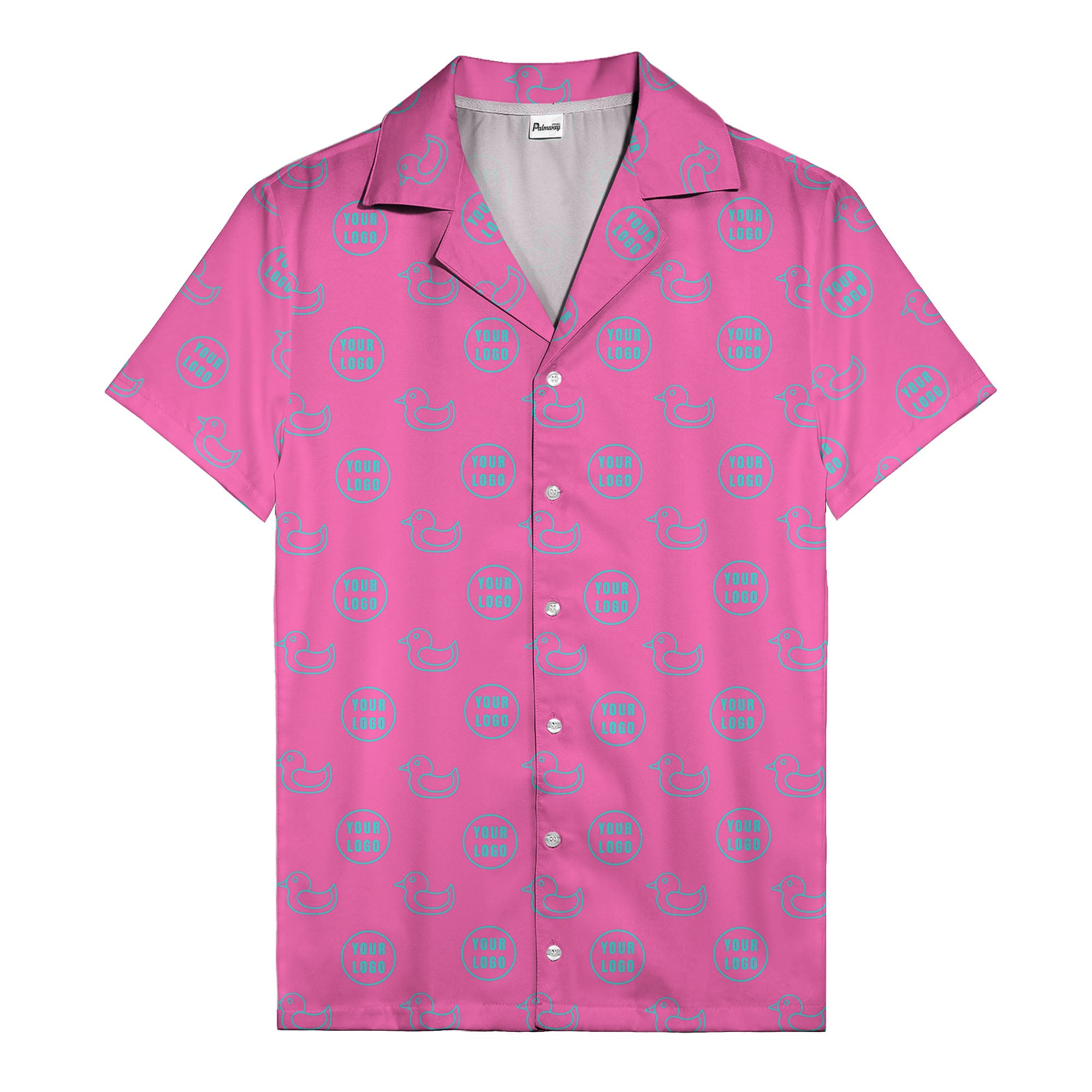 rubber duck & custom logo repeat pattern hawaiian shirt