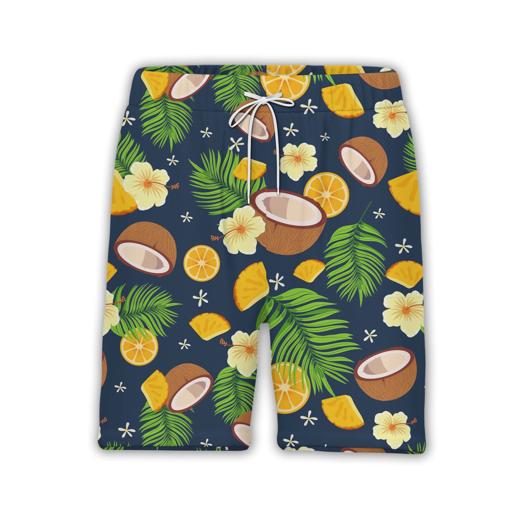 Sky Blue Hibiscus Beach Ball Hawaiian Shirt with Palm Fronds and Sun