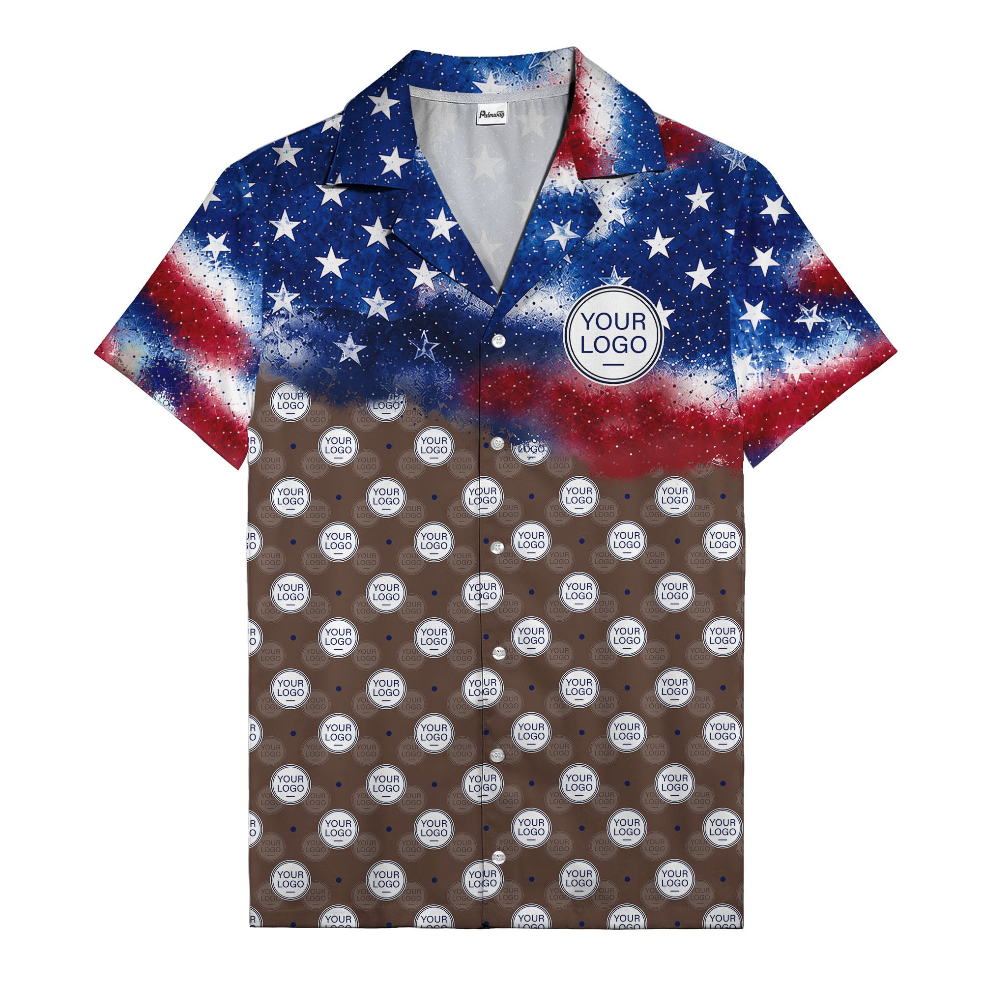 stars & stripes american flag custom logo patriotic hawaiian shirt