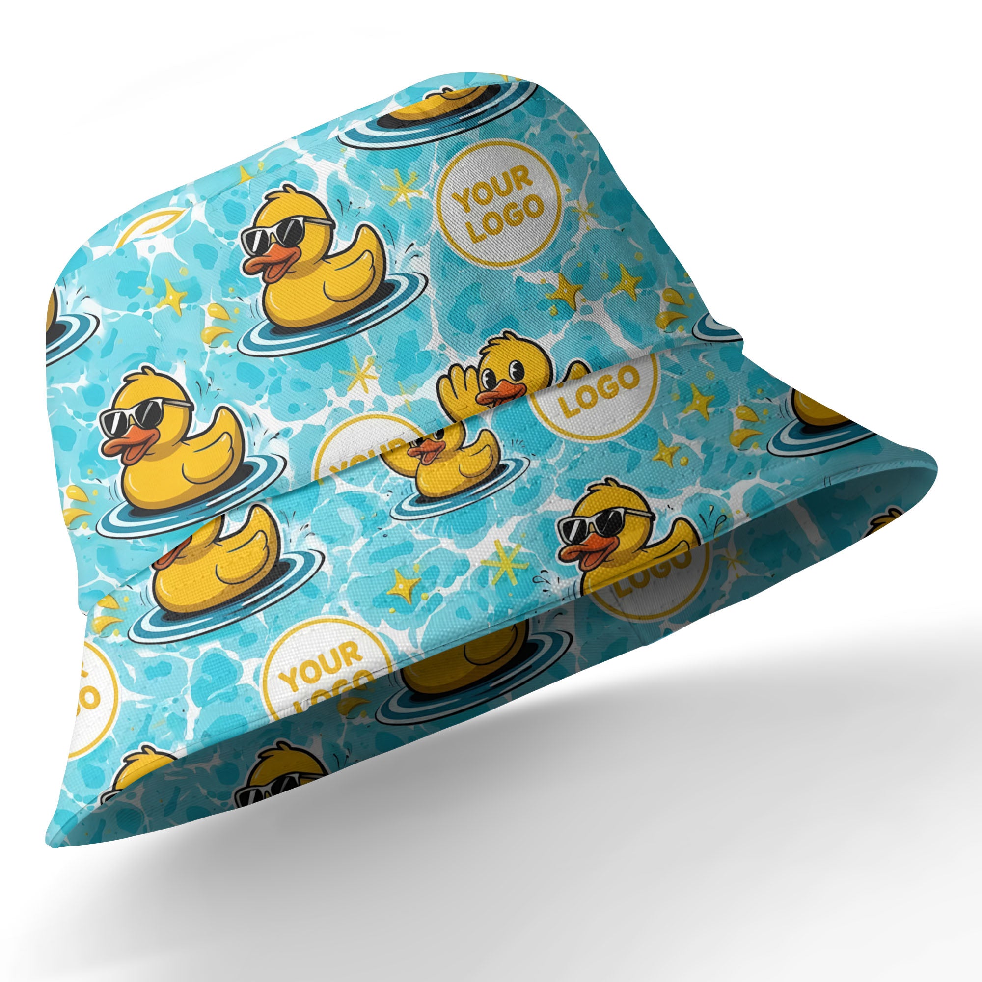 summer fun cartoon rubber ducks riding light blue wave hawaiian shirt