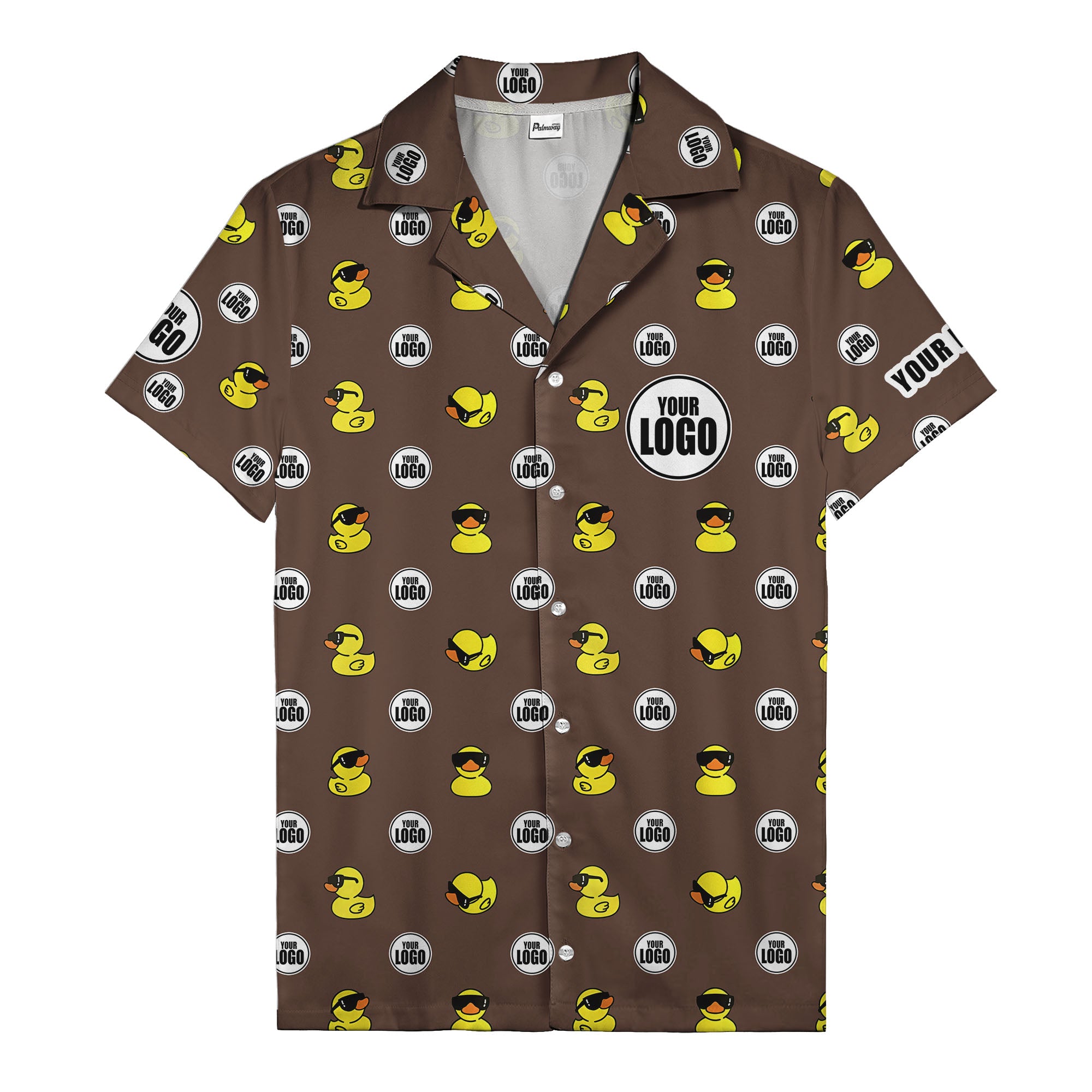 sunglass rubber duckies & custom logo circles fun hawaiian shirt for men