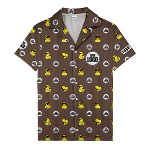 sunglass rubber duckies & custom logo circles fun hawaiian shirt for men